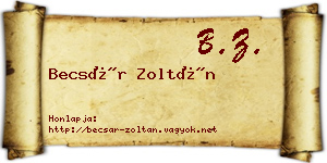 Becsár Zoltán névjegykártya